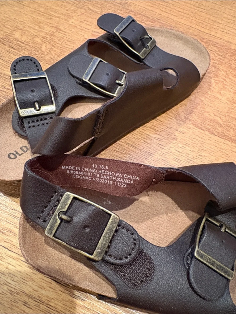 Old Navy Brown Triple-Buckle Kids Sandals